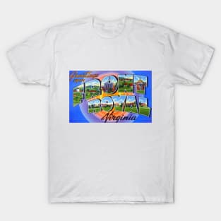 Greetings from Front Royal Virginia - Vintage Large Letter Postcard T-Shirt